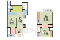 京都府京都市右京区花園木辻南町(一戸建)の賃貸物件の間取り
