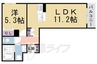 クレール京都太秦Ⅱ301の間取り