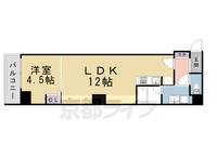 京都府京都市中京区油屋町の賃貸マンションの間取り