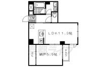 京都府京都市左京区松ケ崎芝本町の賃貸マンションの間取り