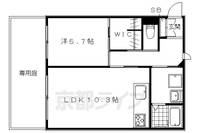 京都府京都市左京区一乗寺東閉川原町の賃貸マンションの間取り