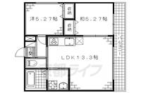 京都府京都市伏見区深草綿森町の賃貸マンションの間取り