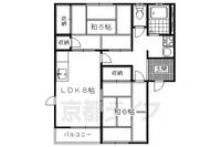 京都府京都市北区衣笠御所ノ内町の賃貸アパートの間取り