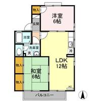 セジュール一色B棟201の間取り