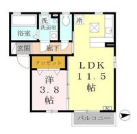大阪府豊中市庄本町2丁目の賃貸アパートの間取り