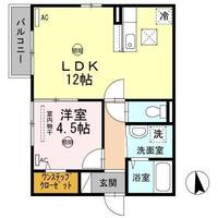 大阪府豊中市岡町北2丁目の賃貸アパートの間取り