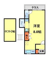 小花1丁目21-4 平屋テラス 2の間取り