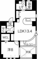 愛知県名古屋市東区泉1丁目(マンション)の賃貸物件802の間取り