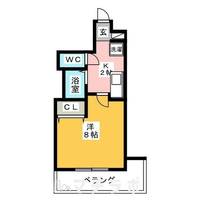 愛知県名古屋市中区千代田2丁目(マンション)の賃貸物件206の間取り