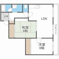 北海道札幌市中央区南九条西6丁目(マンション)の賃貸物件401の間取り