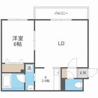 北海道札幌市西区二十四軒三条4丁目(マンション)の賃貸物件405の間取り