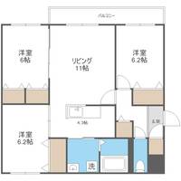 北海道札幌市手稲区曙十一条2丁目(マンション)の賃貸物件402の間取り