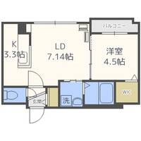 北海道札幌市豊平区美園三条1丁目(マンション)の賃貸物件406の間取り
