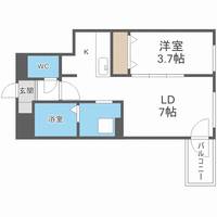 北海道札幌市豊平区西岡四条8丁目(マンション)の賃貸物件202の間取り