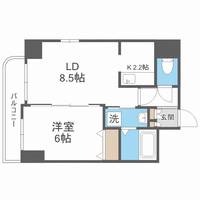 北海道札幌市中央区北六条西13丁目(マンション)の賃貸物件707の間取り