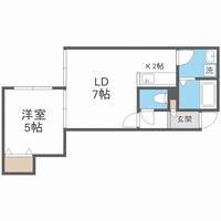 北海道札幌市南区藤野三条8丁目(アパート)の賃貸物件101の間取り