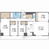 北海道札幌市中央区南十九条西14丁目(マンション)の賃貸物件1001の間取り