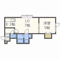 北海道札幌市白石区中央二条2丁目(アパート)の賃貸物件202の間取り