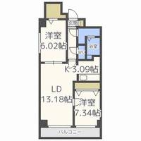 北海道札幌市中央区南六条西14丁目(マンション)の賃貸物件401の間取り