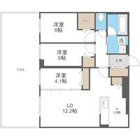 北海道札幌市白石区南郷通7丁目北(マンション)の賃貸物件408の間取り