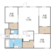 北海道札幌市中央区南六条西22丁目(マンション)の賃貸物件301の間取り