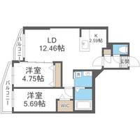 北海道札幌市東区北七条東3丁目(マンション)の賃貸物件406の間取り