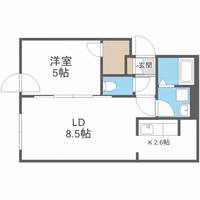 北海道札幌市豊平区中の島一条3丁目(マンション)の賃貸物件105の間取り