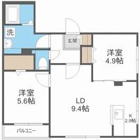 北海道札幌市中央区南十二条西8丁目(マンション)の賃貸物件の間取り