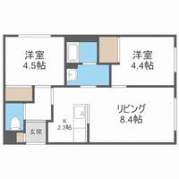 北海道札幌市西区発寒二条2丁目(マンション)の賃貸物件201の間取り