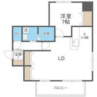 北海道札幌市白石区東札幌五条4丁目(マンション)の賃貸物件703の間取り