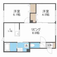 北海道札幌市西区平和一条2丁目(アパート)の賃貸物件202の間取り