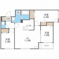 北海道札幌市白石区菊水八条1丁目(マンション)の賃貸物件402の間取り