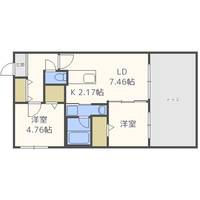 北海道札幌市西区西町南18丁目(マンション)の賃貸物件102の間取り
