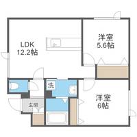 北海道札幌市豊平区月寒西一条7丁目(マンション)の賃貸物件401の間取り