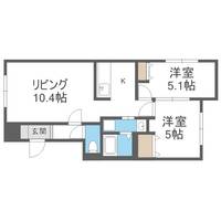 北海道札幌市豊平区西岡五条1丁目(マンション)の賃貸物件101の間取り