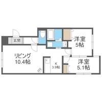 北海道札幌市豊平区西岡五条1丁目(マンション)の賃貸物件102の間取り
