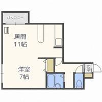 北海道札幌市中央区南十三条西8丁目(マンション)の賃貸物件408の間取り