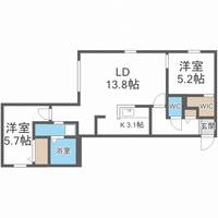 北海道札幌市西区八軒五条東4丁目(マンション)の賃貸物件202の間取り
