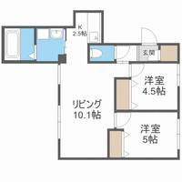 北海道札幌市東区本町一条1丁目(マンション)の賃貸物件102の間取り