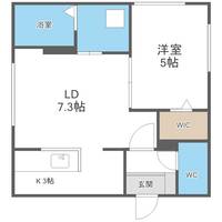 北海道札幌市手稲区手稲本町一条1丁目(マンション)の賃貸物件201の間取り