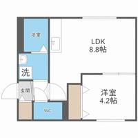 北海道札幌市西区二十四軒三条5丁目(マンション)の賃貸物件101の間取り