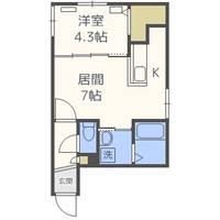 北海道札幌市北区北二十二条西7丁目(マンション)の賃貸物件405の間取り