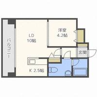 北海道札幌市中央区南十条西1丁目(マンション)の賃貸物件の間取り