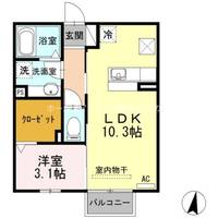 D-roomやまは Aの間取り