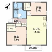 ソレーユ曙E201の間取り