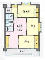 ユニーブル梅坪201の間取り