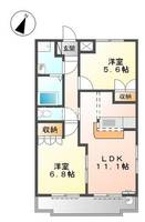 愛知県知立市山屋敷町桐山(アパート)の賃貸物件101の間取り