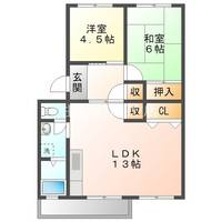 愛知県安城市大山町2丁目(アパート)の賃貸物件301の間取り