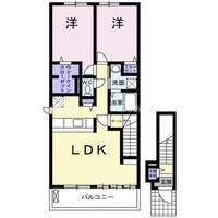 愛知県新城市字二本松(アパート)の賃貸物件201の間取り