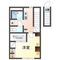 レオパレスウェーブトップ川花201の間取り